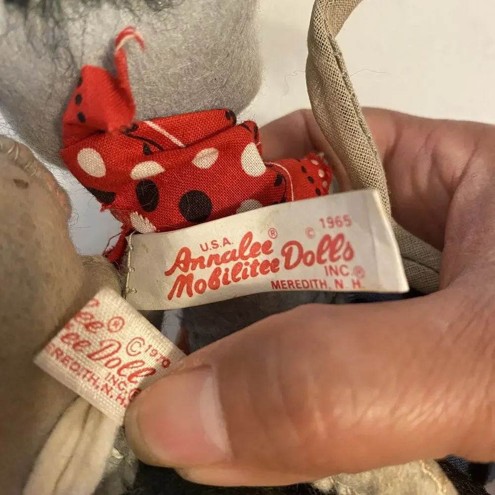 VTG 1965-70s Annalee Lot 6 Mice Bendable Dolls FIgures Handmade USA Collectible